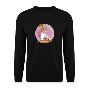 Boulangerie Baker Boulangerie Boulangerie Gâteau de confiserie - Sweat-shirt Unisexe - noir - Devant - Alina (178cm) & Michal (187cm)