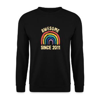 11ter Geburtstag 11 Jahre Idee zum 11. Geburtstag - Unisex Pullover - Schwarz - Vorne - Alina (178cm) & Michal (187cm)
