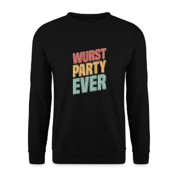 Oktober. Bayern. München. Wurst Party Ever. - Unisex Pullover - Schwarz - Vorne - Alina (178cm) & Michal (187cm)