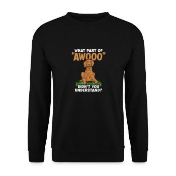 Welchen Teil von AWOOO haben Sie nicht verstanden? - Unisex Pullover - Schwarz - Vorne - Alina (178cm) & Michal (187cm)