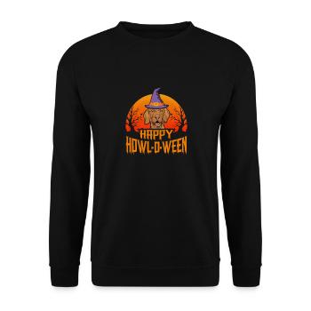 Vizsla Halloween Happy Howl-O-Ween - Unisex Sweatshirt - black - Front - Alina (178cm) & Michal (187cm)
