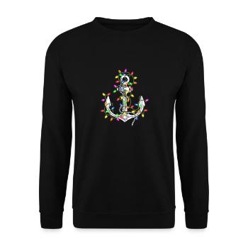 Christmas Lights Boating Sailing Cruise - Unisex Sweatshirt - black - Front - Alina (178cm) & Michal (187cm)