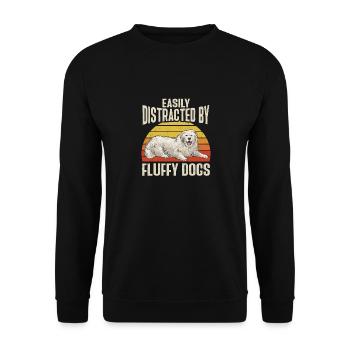 Great Pyrenees can easily be surrounded by fluffy - Unisex Sweatshirt - black - Front - Alina (178cm) & Michal (187cm)