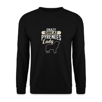 Great Pyrenean Dog, Crazy Great Pyrenean Lady - Unisex Sweatshirt - black - Front - Alina (178cm) & Michal (187cm)