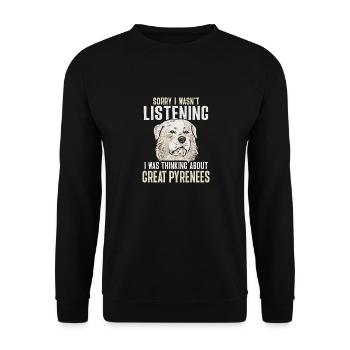 J’ai pensé aux Grandes Pyrénées - Sweat-shirt Unisexe - noir - Devant - Alina (178cm) & Michal (187cm)