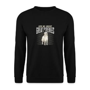Ask me about Great Pyrenees - Unisex Sweatshirt - black - Front - Alina (178cm) & Michal (187cm)