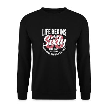 la vie commence à soixante ans - Sweat-shirt Unisexe - noir - Devant - Alina (178cm) & Michal (187cm)