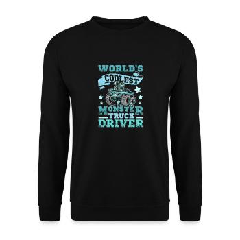 World's coolest monster truck driver - Unisex Sweatshirt - black - Front - Alina (178cm) & Michal (187cm)