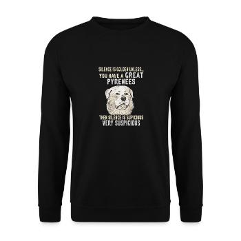 Great Pyrenean Dog - Unisex Sweatshirt - black - Front - Alina (178cm) & Michal (187cm)