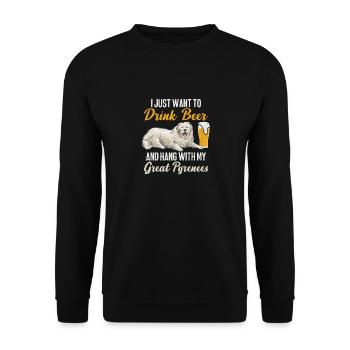 Great Pyrenean Dog Beer - Unisex Sweatshirt - black - Front - Alina (178cm) & Michal (187cm)