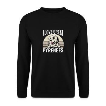 Great Pyrenees Dog I love Great Pyrenees - Unisex Sweatshirt - black - Front - Alina (178cm) & Michal (187cm)