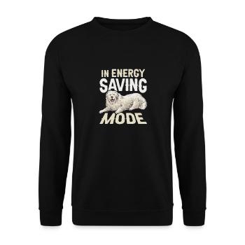 Large Pyrenean dog in energy-saving mode Pyrenees - Unisex Sweatshirt - black - Front - Alina (178cm) & Michal (187cm)