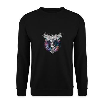Thor Hammer Raven Mjölnir Rune Viking Galaxy - Unisex Sweatshirt - black - Front - Alina (178cm) & Michal (187cm)