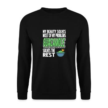 Guacamole résout le reste de mon problème drôle - Sweat-shirt Unisexe - noir - Devant - Alina (178cm) & Michal (187cm)