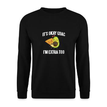 C’est bon Guac je suis extra trop mignon drôle Guacamole - Sweat-shirt Unisexe - noir - Devant - Alina (178cm) & Michal (187cm)