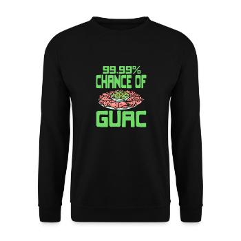99.99% de chance de GUAC Cool Retro Guacamole Lover - Sweat-shirt Unisexe - noir - Devant - Alina (178cm) & Michal (187cm)