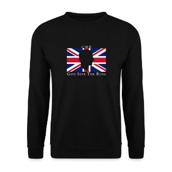 God Save The King Uk Flag - Unisex Sweatshirt - black - Front - Alina (178cm) & Michal (187cm)