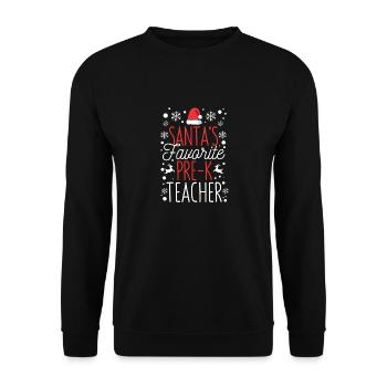 Noël Père Noël Cap Le Favori du Père Noël - Sweat-shirt Unisexe - noir - Devant - Alina (178cm) & Michal (187cm)