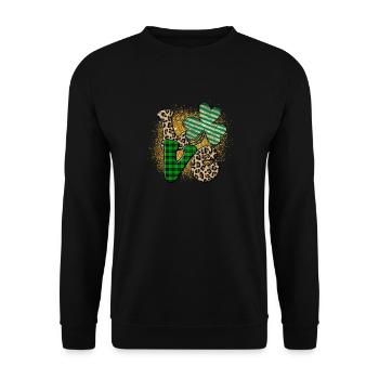 Happy St. Patrick's Day Saint Patrick Ireland Irish - Unisex Sweatshirt - black - Front - Alina (178cm) & Michal (187cm)