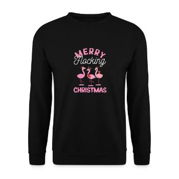 Joyeux flocage Noël Tropical Florida - Sweat-shirt Unisexe - noir - Devant - Alina (178cm) & Michal (187cm)