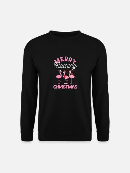 Fröhliche Beflockung Weihnachten Tropische Florida - Unisex Pullover - Schwarz