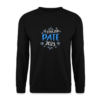Stolzer frischgebackener Patenonkel Patenkind - Unisex Pullover - Schwarz - Vorne - Alina (178cm) & Michal (187cm)