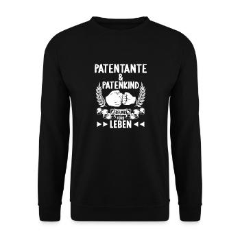 Patenkind Patentante Freunde fürs Leben - Unisex Pullover - Schwarz - Vorne - Alina (178cm) & Michal (187cm)
