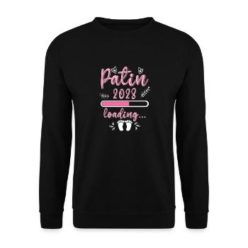 Patentante 2023 loading Patenkind Baby Patentante - Unisex Pullover - Schwarz - Vorne - Alina (178cm) & Michal (187cm)