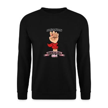 Albanian Girl Unbreakable I Albanian Heritage I - Unisex Pullover - Schwarz - Vorne - Alina (178cm) & Michal (187cm)