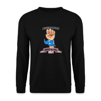 Fille argentine Incassable I Héritage Argentine - Sweat-shirt Unisexe - noir - Devant - Alina (178cm) & Michal (187cm)