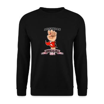 Austrian Girl Unbreakable I Austrian Heritage I - Unisex Pullover - Schwarz - Vorne - Alina (178cm) & Michal (187cm)