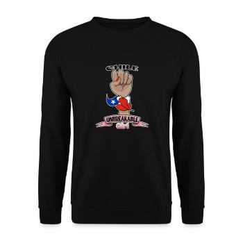 Chile Girl Unbreakable I Chile Heritage I Chile - Unisex Pullover - Schwarz - Vorne - Alina (178cm) & Michal (187cm)