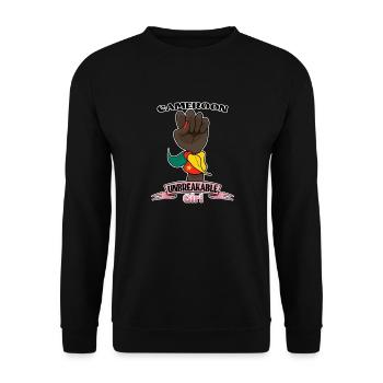 Cameroun Fille Incassable I Cameroun Héritage - Sweat-shirt Unisexe - noir - Devant - Alina (178cm) & Michal (187cm)