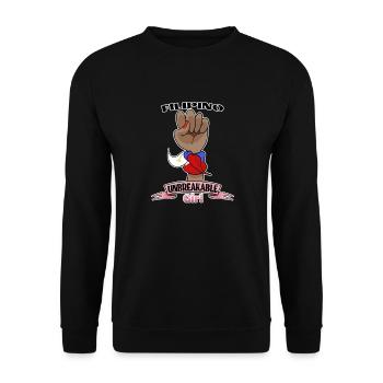 Filipino Girl Unbreakable Filipino Heritage - Unisex Pullover - Schwarz - Vorne - Alina (178cm) & Michal (187cm)