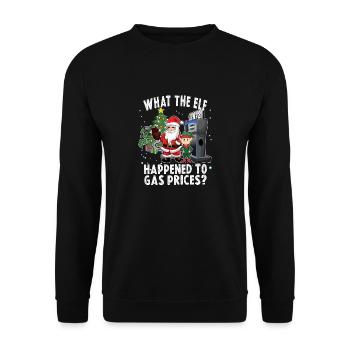 Prix élevés de l’essence Humour de Noël Ce que l’elfe - Sweat-shirt Unisexe - noir - Devant - Alina (178cm) & Michal (187cm)