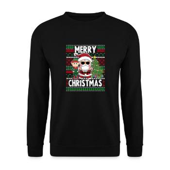 Merry Christmas K Pop Christmas - Unisex Sweatshirt - black - Front - Alina (178cm) & Michal (187cm)