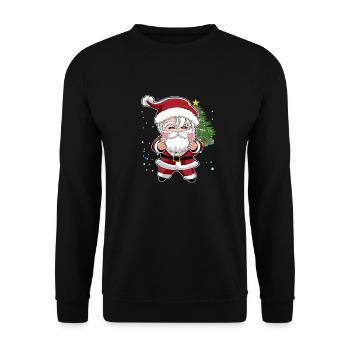 Santa K Pop Style Finger Heart Gesture Coréen - Sweat-shirt Unisexe - noir - Devant - Alina (178cm) & Michal (187cm)