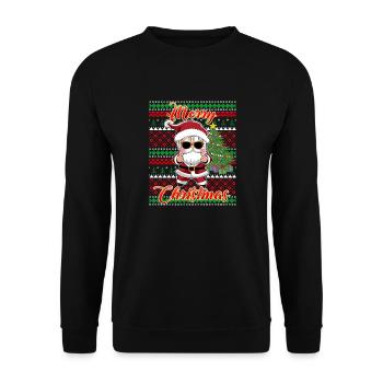 K-Pop Fans Christmas Ugly Sweater Design - Unisex Sweatshirt - black - Front - Alina (178cm) & Michal (187cm)