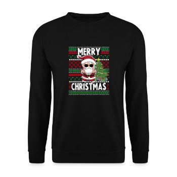 Christmas Season Outfit K-Pop Christmas - Unisex Sweatshirt - black - Front - Alina (178cm) & Michal (187cm)