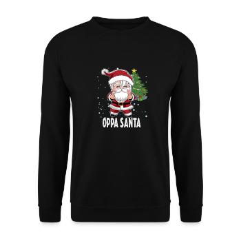 Oppa Santa Cool K-Pop Christmas Santa - Unisex Sweatshirt - black - Front - Alina (178cm) & Michal (187cm)