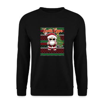 Christmas K-Pop Santa Oppa K Pop - Unisex Sweatshirt - black - Front - Alina (178cm) & Michal (187cm)