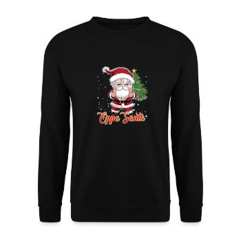 Funny K Pop Christmas K Pop Santa - Unisex Sweatshirt - black - Front - Alina (178cm) & Michal (187cm)
