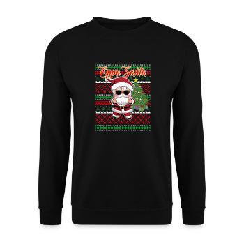 Oppa Santa Claus Korean Pop Christmas - Unisex Sweatshirt - black - Front - Alina (178cm) & Michal (187cm)