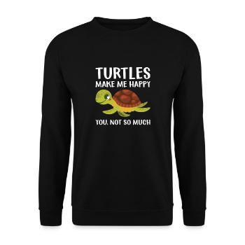 Drôle de tortue de mer Tortue de mer Eau de mer - Sweat-shirt Unisexe - noir - Devant - Alina (178cm) & Michal (187cm)