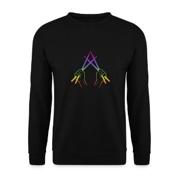 Pilons colorés - Sweat-shirt Unisexe - noir - Devant - Alina (178cm) & Michal (187cm)