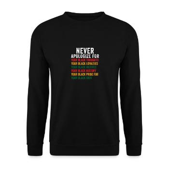 Black History Month Black History American Africa - Unisex Pullover - Schwarz - Vorne - Alina (178cm) & Michal (187cm)
