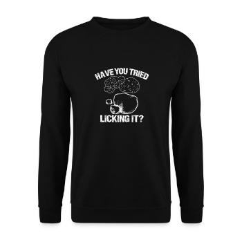Avez-vous essayé de le lécher, géologie - Sweat-shirt Unisexe - noir - Devant - Alina (178cm) & Michal (187cm)