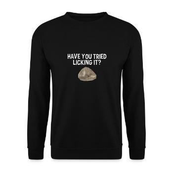 Avez-vous essayé de le lécher, la géologie, - Sweat-shirt Unisexe - noir - Devant - Alina (178cm) & Michal (187cm)
