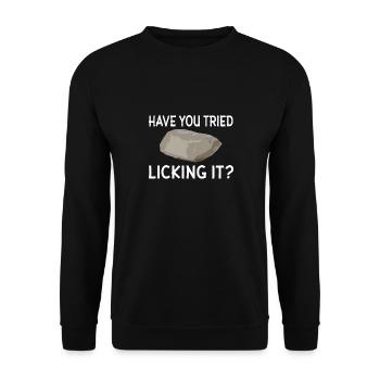 Avez-vous essayé de le lécher, la géologie, - Sweat-shirt Unisexe - noir - Devant - Alina (178cm) & Michal (187cm)
