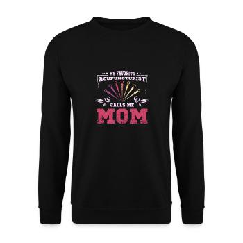 Mon acupuncteur préféré m’appelle maman - Sweat-shirt Unisexe - noir - Devant - Alina (178cm) & Michal (187cm)